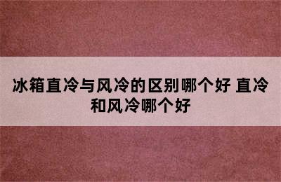 冰箱直冷与风冷的区别哪个好 直冷和风冷哪个好